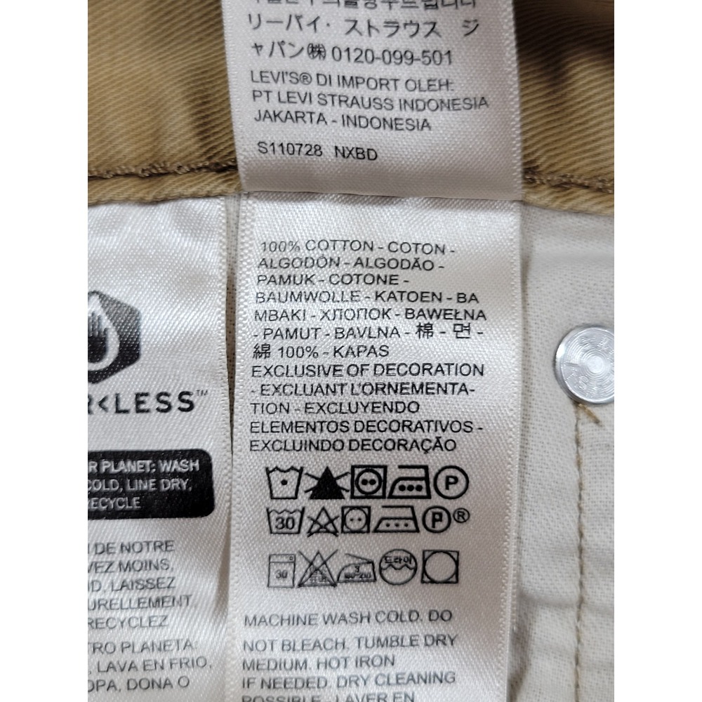 Levi's 514 Straight Fit Pants Mens 30x32 Tan Excellent Khaki Cotton Blend - Picture 9 of 10